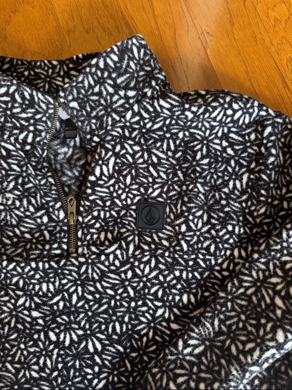Volcom Black & White Geometric Fleece Pullover